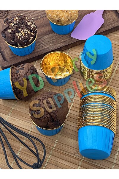 L'Opaline Muffin Cake Mold with Gold Plated Inside 25 Pieces 50X39