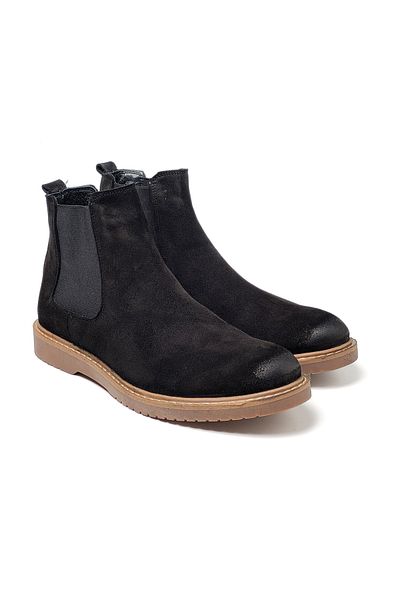 John May Men's Boots Ka-bc10802 Black Suede