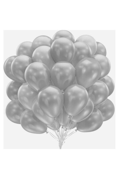 PARTİ SEPETİ بالون فضي معدني 10 قطع