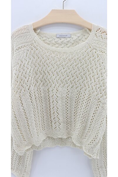 macharelbasic Dámský podrobný ležérní sezónní pletený svetr s rukávy