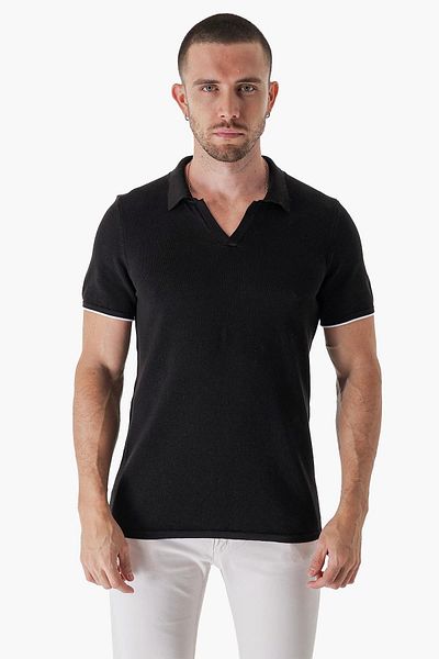 CHUBA Ανδρικό πλεκτό μπλουζάκι Major Polo Neck Μαύρο 23s2007