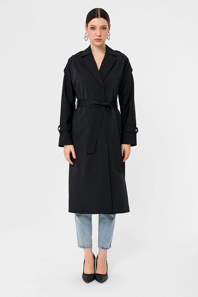 Icon Women's Black Şimal Trench Coat 1638 Kb