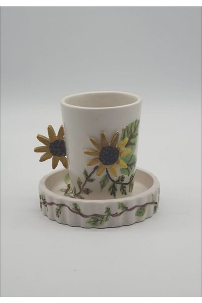 MeGgDecor Sunflower Hand Painted Cup