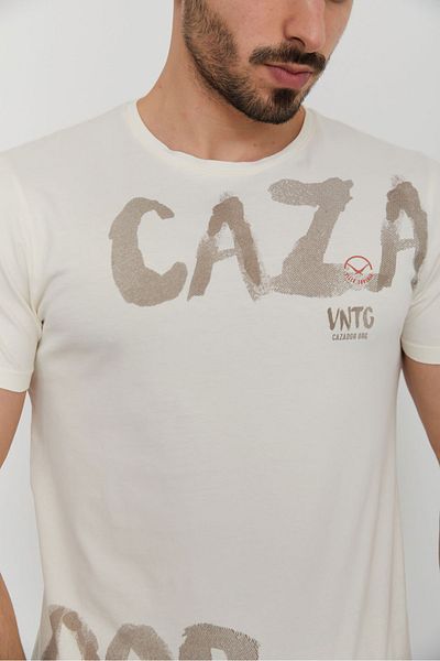 Cazador Ανδρικό μπλουζάκι με μεγάλο εμπριμέ ανδρικό λαιμόκοψη Jazz 4088