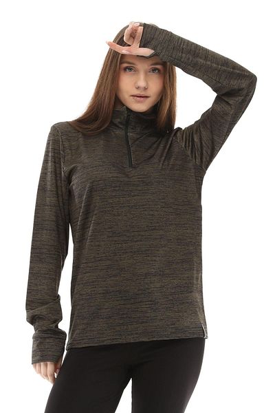 GHASSY CO. Women's Running Moisture Absorbing UV Sun Protection Fence Detailed Long Sleeve Outdoor Sports Tshirt