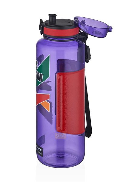 Uzspace 1200ml Large Size Sports Passion Non-Slip Tritan Water Bottle with Handle Compartment
