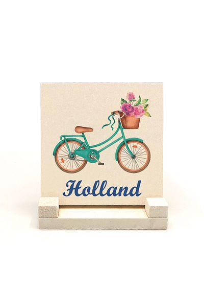 Sadrazam Natural Stone Desktop with Dutch Bicycle Image Printed