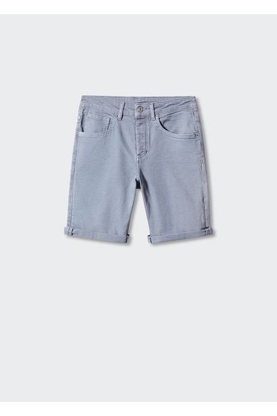 Mango Teen Pantaloni scurți din denim din bumbac