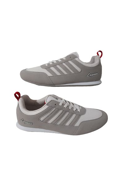 Laguna Grey-white Lace-up Unisex Casual Sneakers