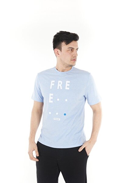 defys Чоловіча велосипедна сорочка з коротким рукавом, прямий крій, з принтом, синя меланж