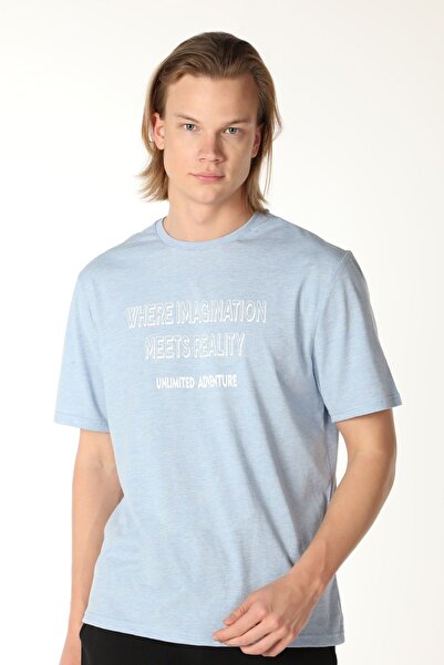 defys Чоловіча велосипедна сорочка з коротким рукавом, прямий крій, з принтом, синя меланж