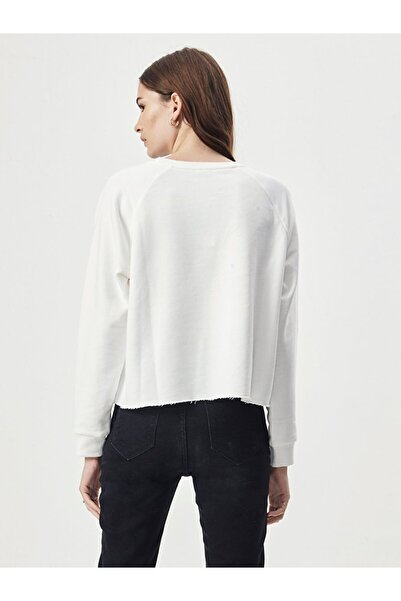 Ltb Hanorac alb cu gât rotund