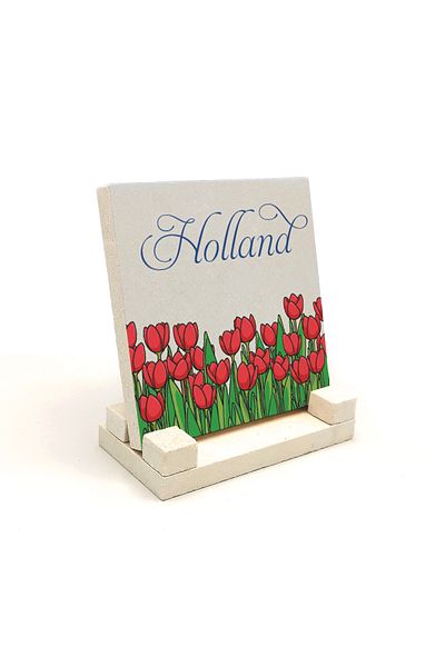 Sadrazam Natural Stone Desktop with Dutch Tulip Visual Print