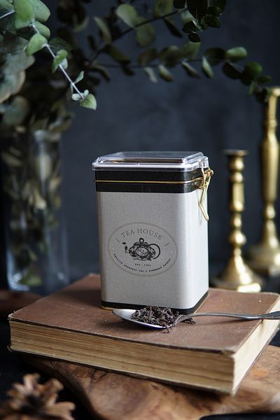 EVLE Er043-8f Azura Tea Patterned Rectangular Metal Storage Container 8x10 Cm