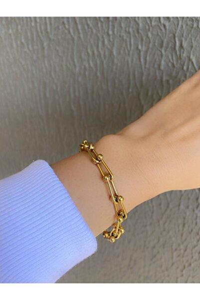 Owentis Steel Gold Tiffany Model Basic Bracelet - Does not blacken-