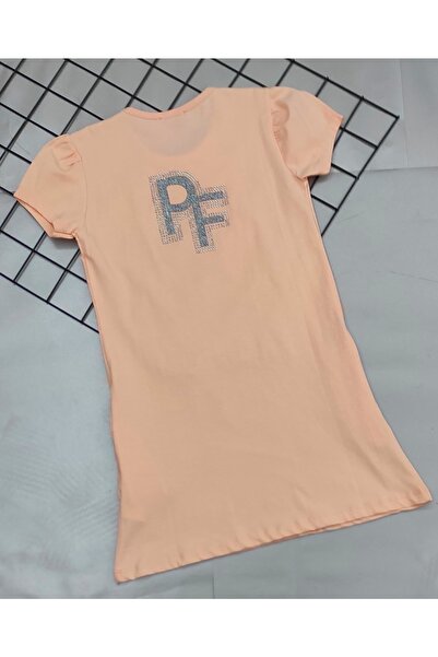 Masal Dünyası Bursa Fashion Printed Sequin and Bead Embroidered Girl's Tunic T-Shirt