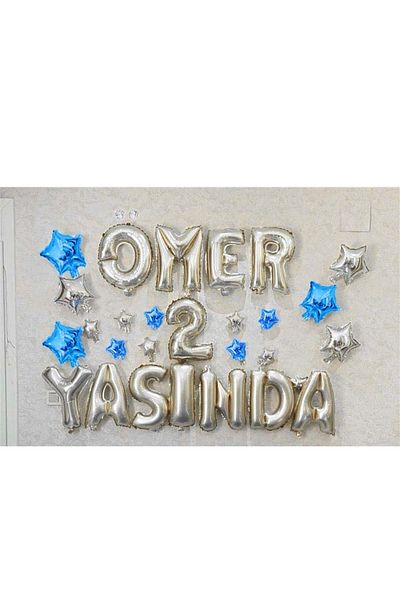 Bkmc 4 Letter Age Foil Balloon Set - Birthday Letter Balloon Set Birthday Ornament