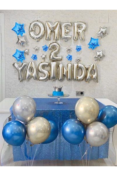 Bkmc 4 Letter Age Foil Balloon Set - Birthday Letter Balloon Set Birthday Ornament