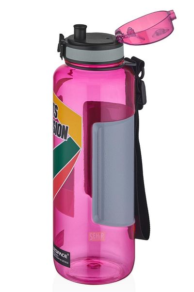 Uzspace 1500ml Mega Size - Sports Passion Tritan Water Bottle with Non-Slip and Compartment