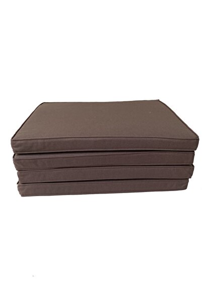 YASTIKMİNDER Koton Antrasit Fitilli 54x45 Cm Ölçüsünde 4 Parça Sandalye Koltu...