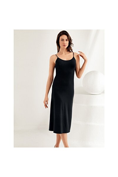 Pimody Jupon lung cu bretele din frânghie neagră pentru femei