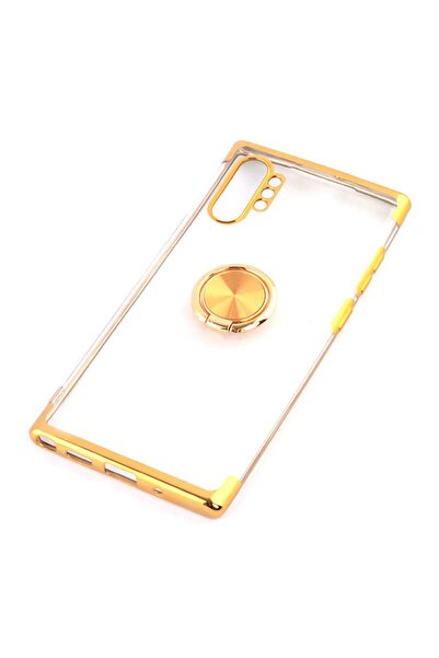 ZM STORE Samsung Galaxy Note 10 Plus Kılıf Yanları Lazer Renkli Yüzüklü Şeffaf Kapak