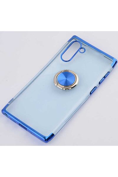 ZM STORE Samsung Galaxy Note 10 Kılıf Yanları Lazer Renkli Yüzüklü Şeffaf Kapak