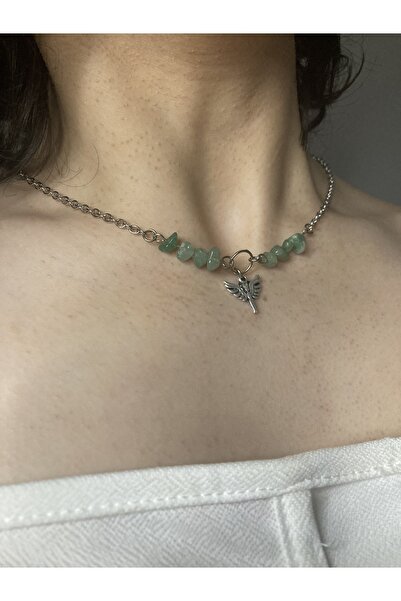 Lullaby Aventurin Fairycore Y2k Goth Hediyelik Tasarım Doğal Taş Kolye