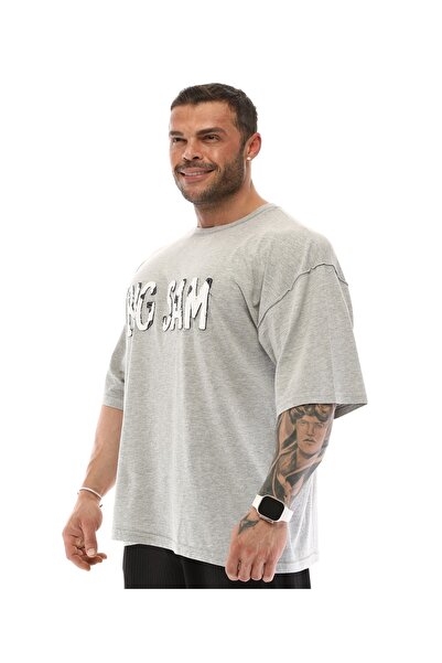 Big Sam Gray Melange Basic T-Shirt 2614