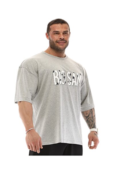 Big Sam Gray Melange Basic T-Shirt 2614