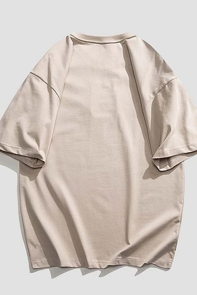 MODAGEN Unisex Beige Mon Day Printed Oversize T-shirt