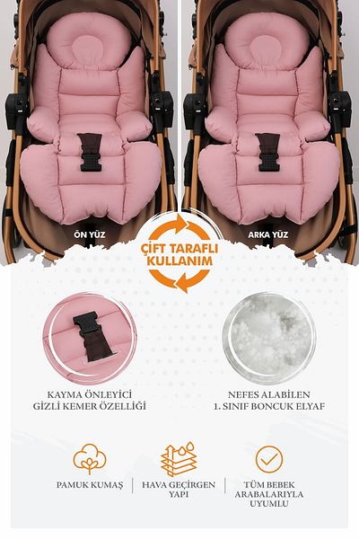 Umaybebek Orthopedic Baby Stroller Cushion with Waist Support, Cotton Fabric - Original Product