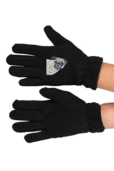 herotasarım Winter Long Fleece Gloves - Pugs Printed, Bll3568