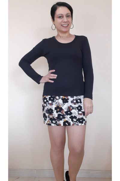 Mertcan Butik Black Long Sleeve Combed Cotton Viscose Bady T-Shirt