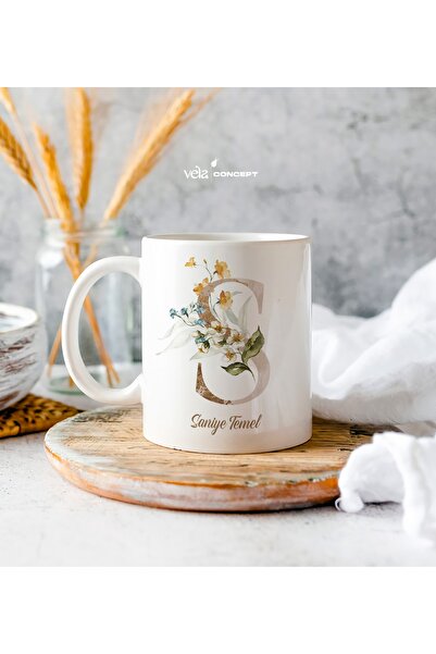 Genel Markalar Kişiye Özel S Harfli Isimli Beyaz Kupa Bardak - Sevgiliye Hedi...