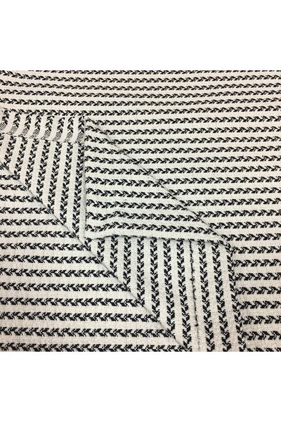 Renk Tekstil Evimrenk Krc Single Black Knitted Stripe Textured Pique Blanket