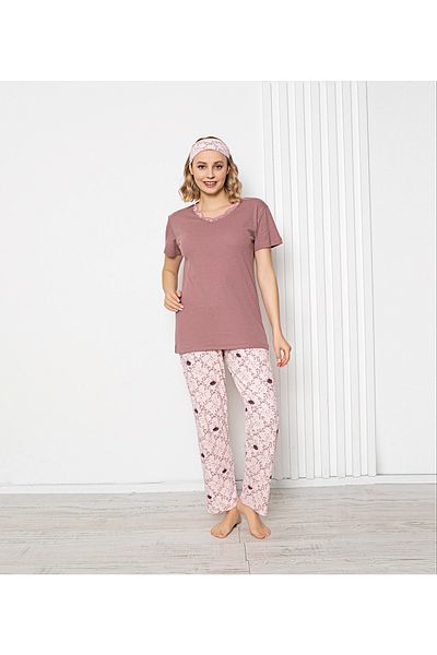 DONLİZZA 1520 Model Report Fabric Pajamas Set
