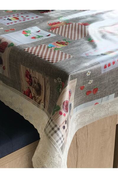 dekorya PVC Lacy | Colorful Patterned Luxury Tablecloth | Oilcloth Fiber Based Non-Slip Wipeable Stain Resistant
