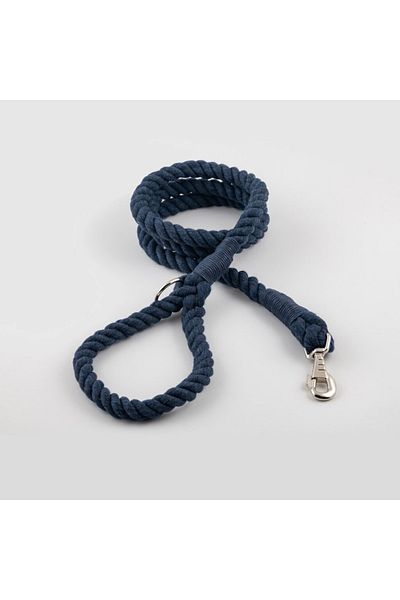 Lusi Doog Navy Blue Dog Walking Collar Dog Walking Strap Natural Cotton Rope Rope