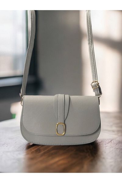 Cochines Women's Cream Buckle Cross Strap Long Mango Model Shoulder Bag