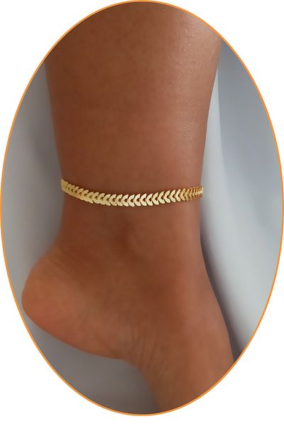 DENİZDENAL Anklet Anklet Gold Leaf Model