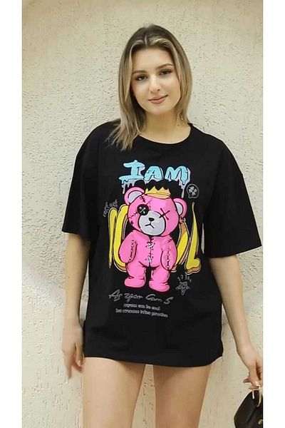 Yerli I'm Cool Teddy Bear Printed Women's T-shirt - New Season