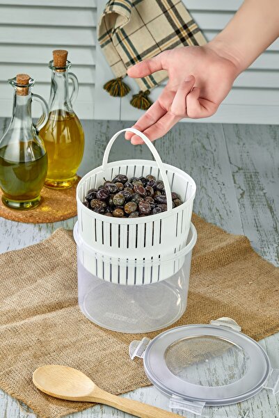 MHK Collection Olive Pickle Storage Container with Olive Bowl and Strainer