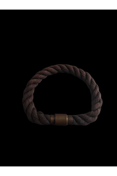 sade kirtasiye Unisex Brown Braided Bronze Magnet Bracelet