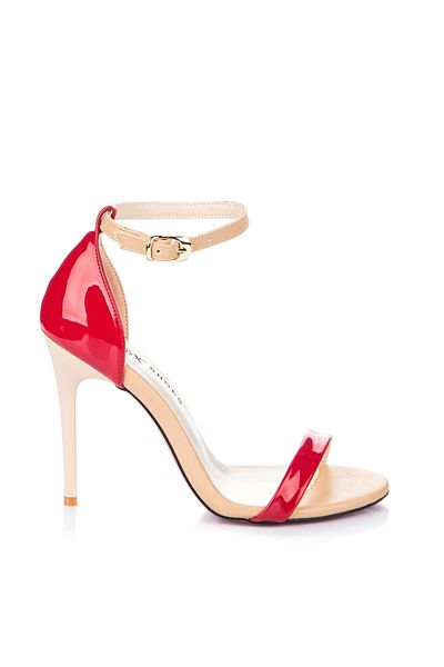 Fox Shoes Women's Red Leather Patent Leather Heeled Shoes 7749112608