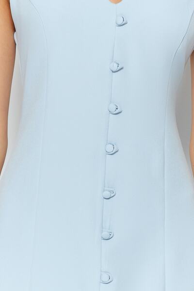 Trendyol Collection Синя ткана міні-сукня з воланами на ґудзиках від AKesim TWOSS23EL02259