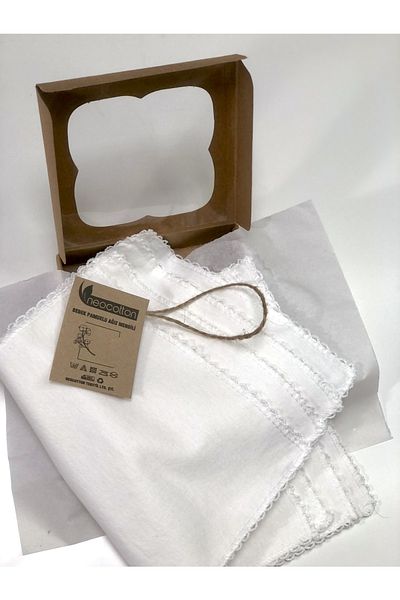 neocotton 100% Cotton Double Layer Crochet Embroidered Baby Wipes (4 Pieces 22x30 Cm)