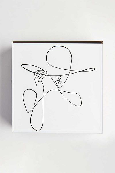Deeps Brands Decorative Glass Box with Hat and Women's Motif