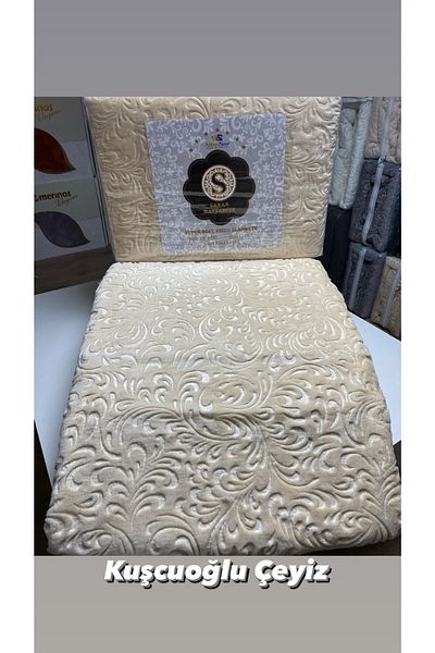Kuşcuoğlu Çeyiz Double Wraps Mink Jacquard Blanket