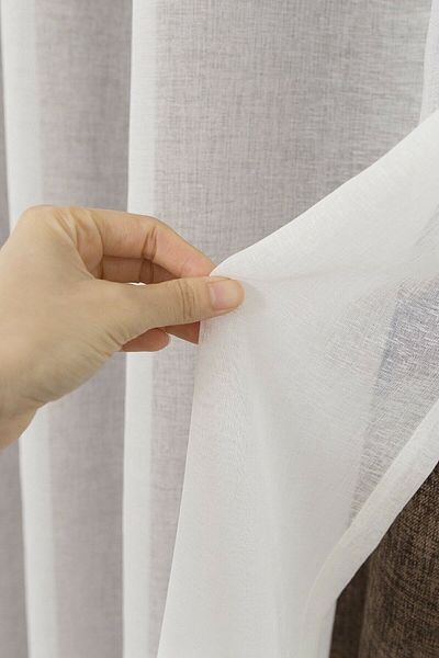 Brillant Natural Linen Tulle Curtain Milk White 1/3 Thick Pleated Heavy Gramaged Non-Wrinkle Original Licensed Product